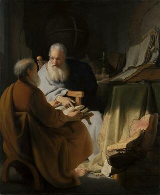 Two Old Men Disputing by Rembrandt  NGV 